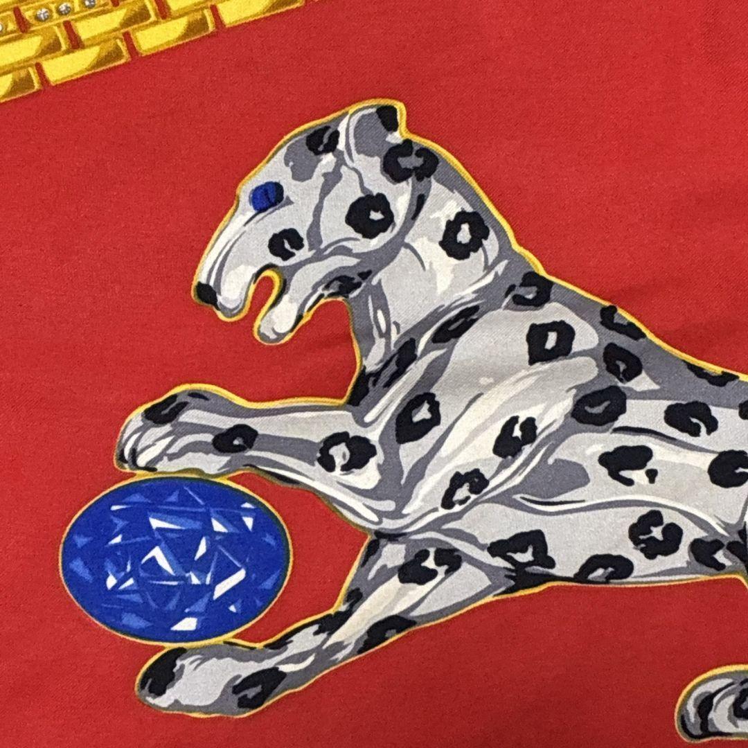 美品✨Cartie カルティエ シルク 宝石柄 イタリア 大判スカーフ ストール 美品✨Cartie カルティエ シルク 宝石柄 イタリア 大判スカーフ