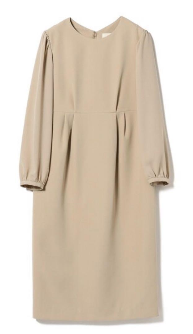 【美品】B:MING by BEAMS ウエストタック ワンピース ベージュ S