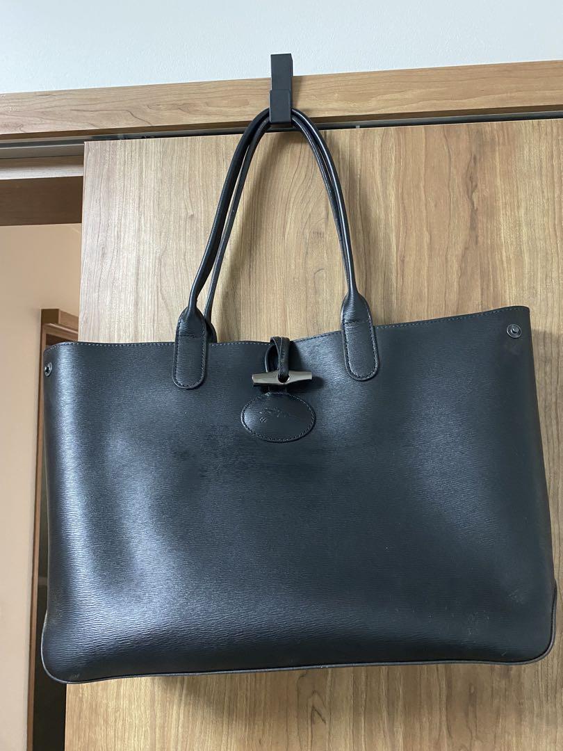 ブラックレザートートバッグ