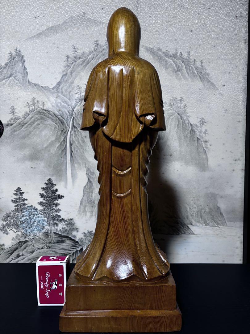 大型 観音菩薩 木彫　仏像 彫刻　開運　風水　置物　縁起物　インテリア