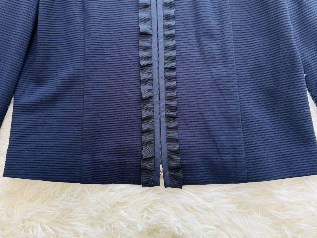美品♡M'S GRACY ダブルジップパーカー ネイビー フリル size40