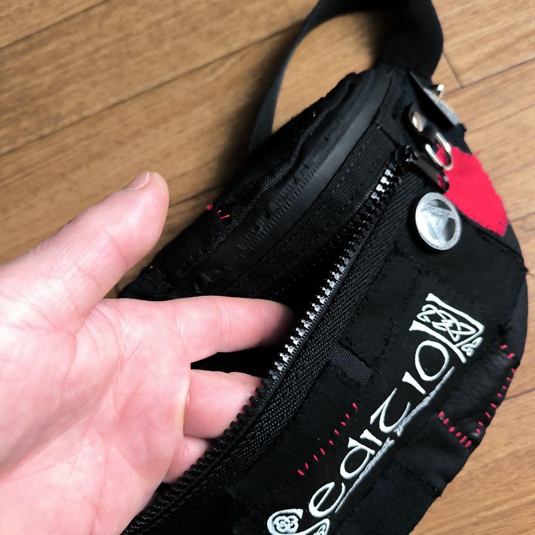 CORDURA ウエストポーチ ブラック ツギハギカスタム