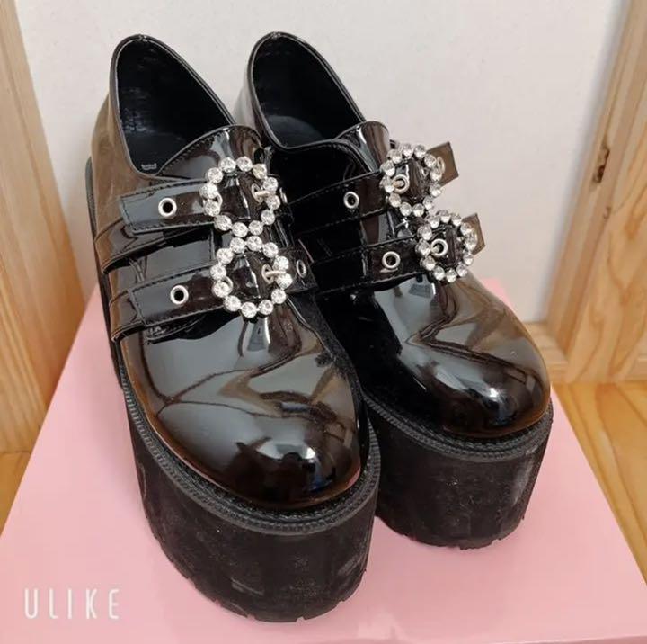 bubbles ダブルバックル厚底シューズ