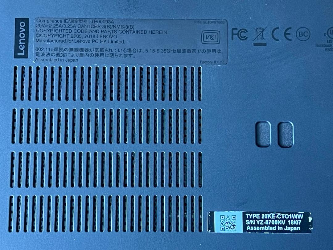 Lenovo レノボ ThinkPad X280 12.5型 モバイルノート