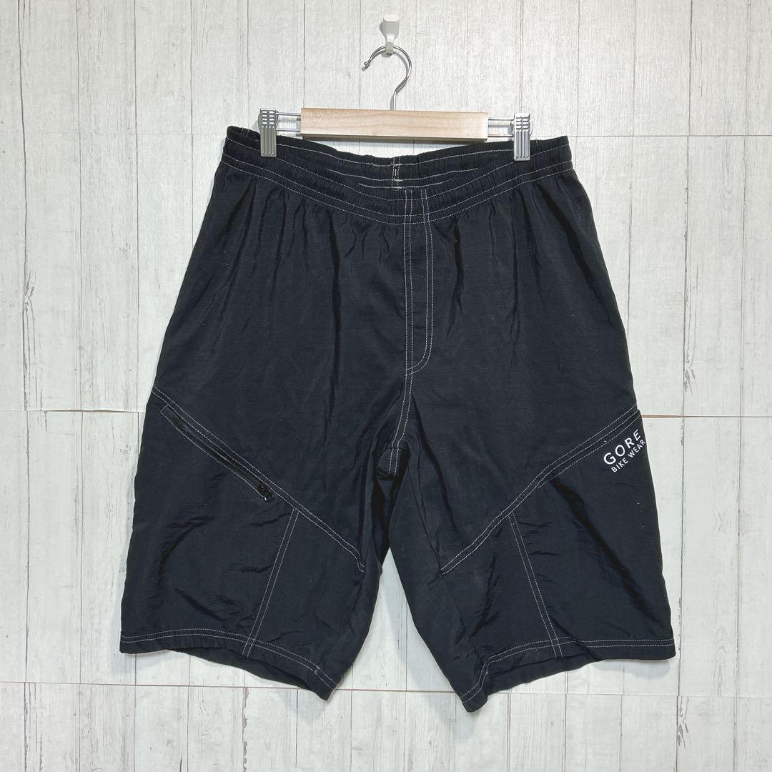 ゴア ハーフパンツ ブラック【XL】メンズ ゴム 紐調節あり ロゴ入り サラサラ