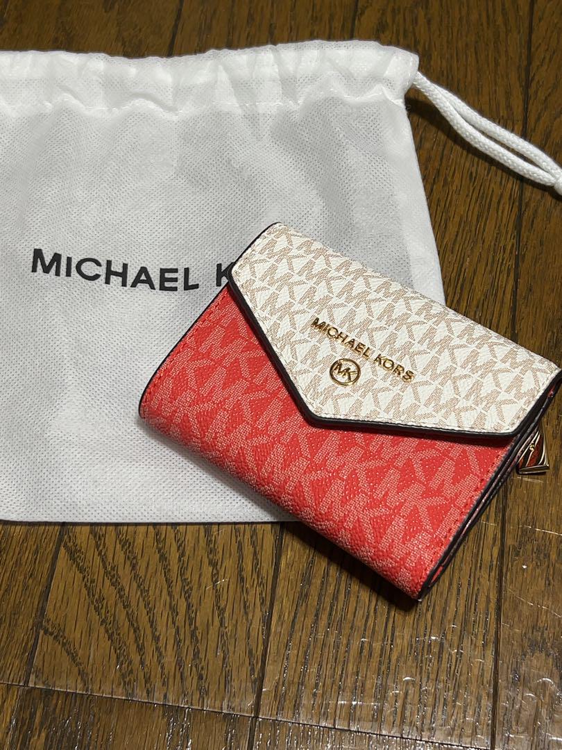 MICHAEL KORS 三つ折り財布 ホワイト/レッド