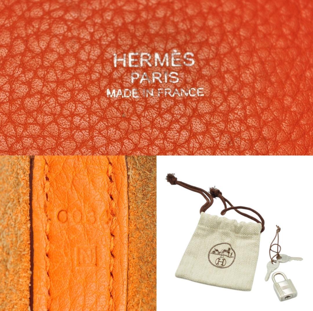 HERMES 極美品 ピコタンロックMM オレンジ ハンドバッグ □N刻印