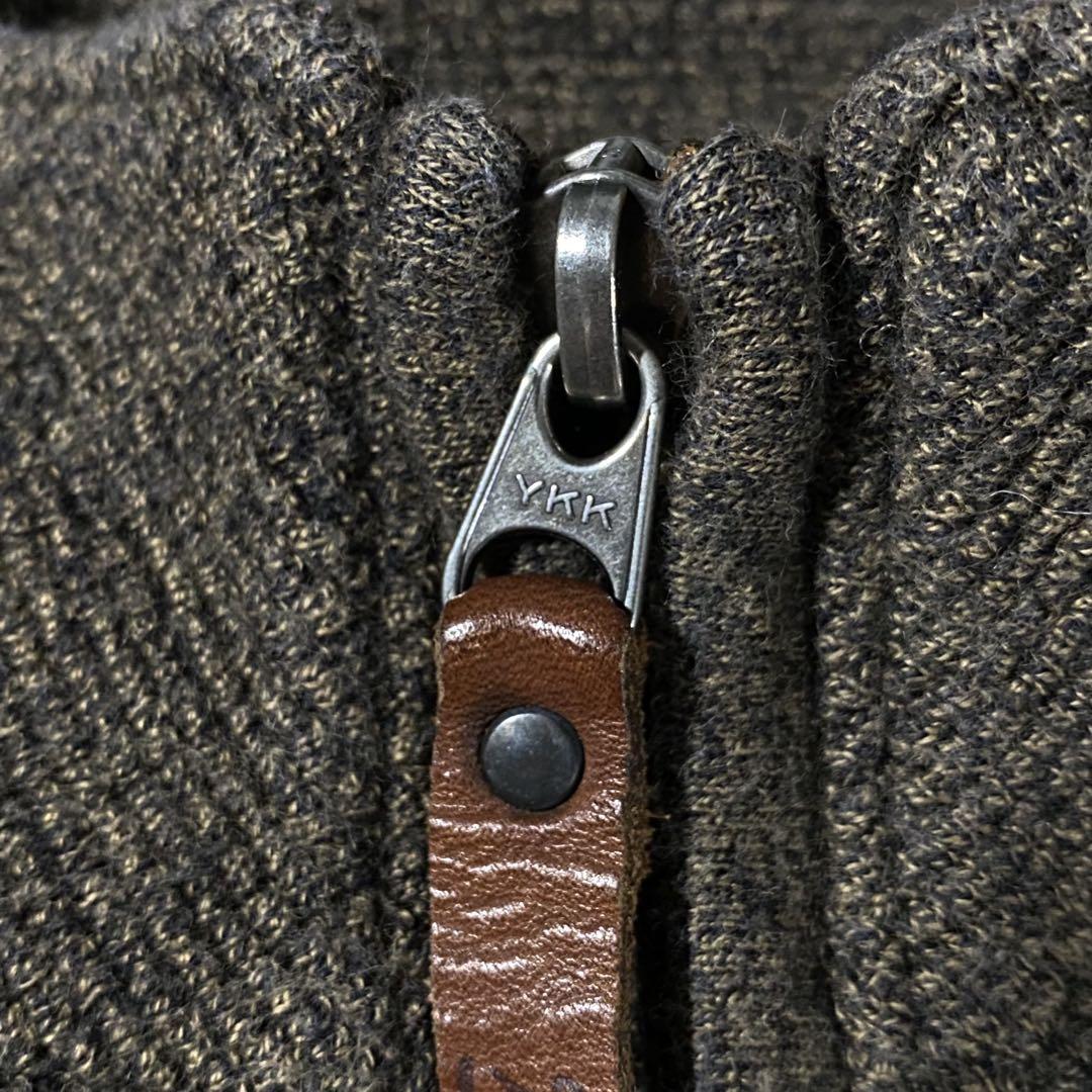Wool Rich ハーフジップ ワッフル 肉厚 スウェット セーター