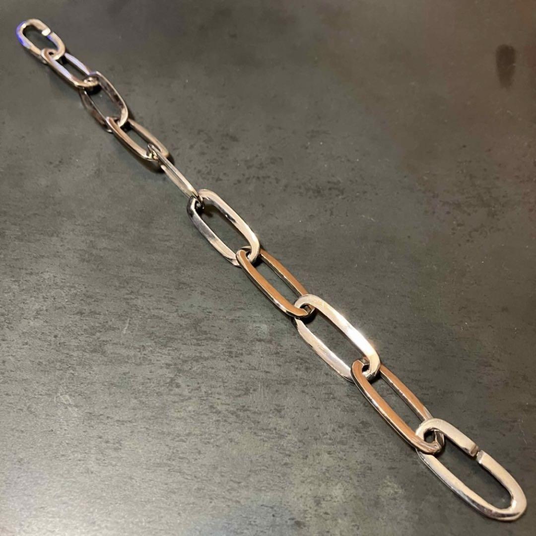 SILVER925 OVAL CHAIN BRACELET/シルバー/バングル