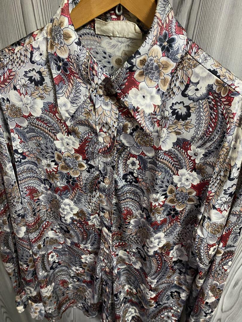 gsa1 〜80'sヴィンテージ White Stag 和柄花柄シャツ