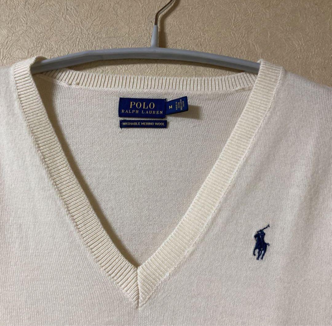Polo Ralph Lauren オープンネックセーター アイボリー POLO RALPH LAUREN アイボリー Vネック セーター M - メルカリ
