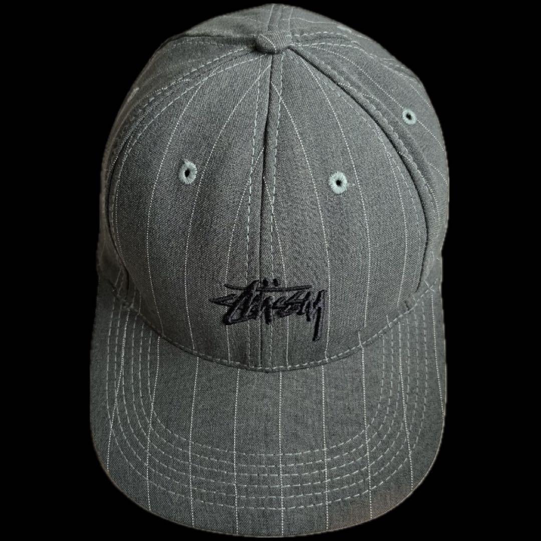“25周年モデル”old stussy ストライプ 6パネル キャップ USA製