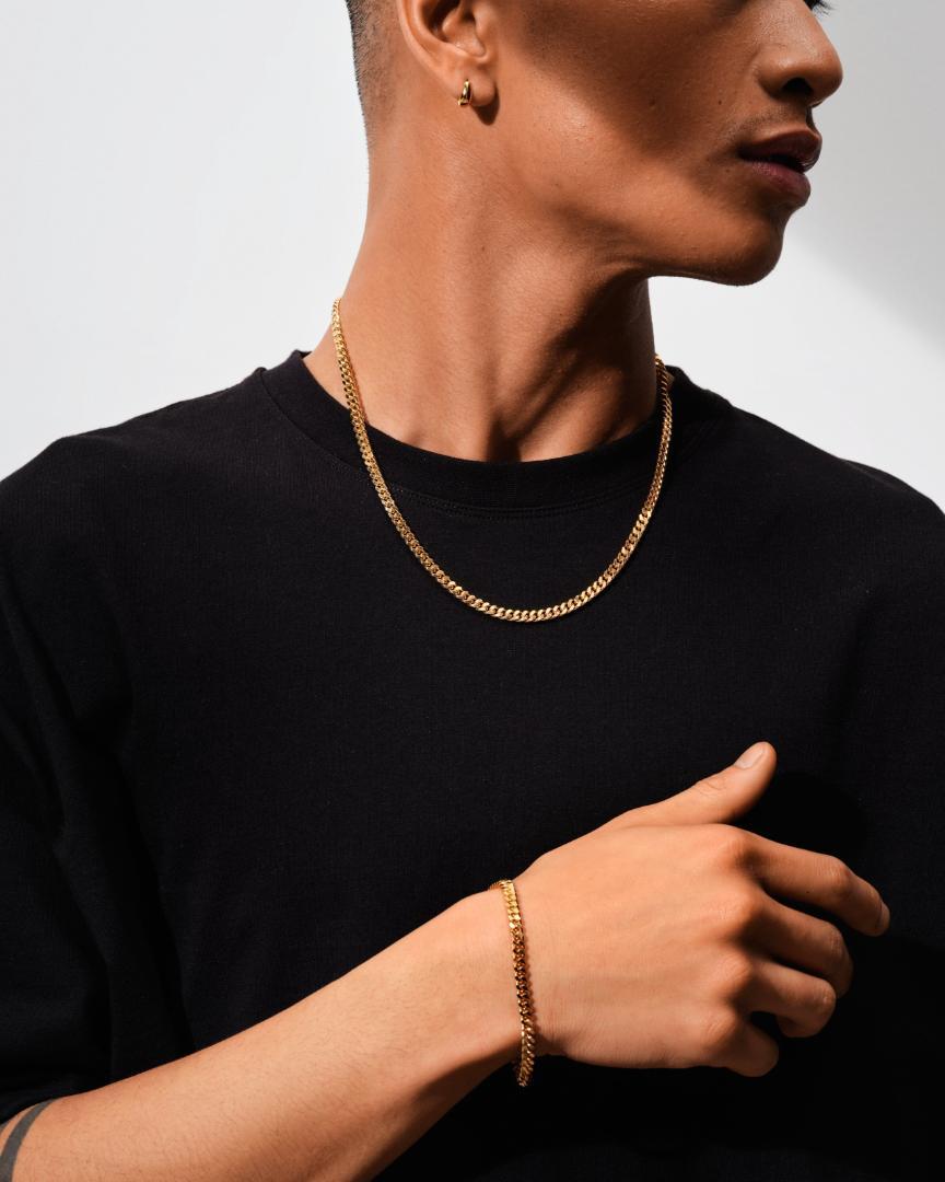 新品【TOM WOOD】ゴールド カーブ ブレスレット L