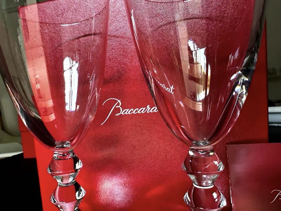 未使用Baccarat フォルテッシモ　クリスタルワイングラス　純正箱　赤い冊子