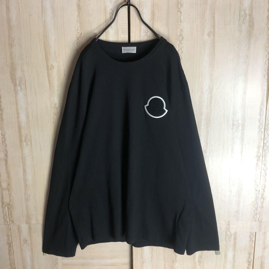 MONCLER モンクレール ロングtシャツ ビックワッペン パイル刺繍ロゴ付き