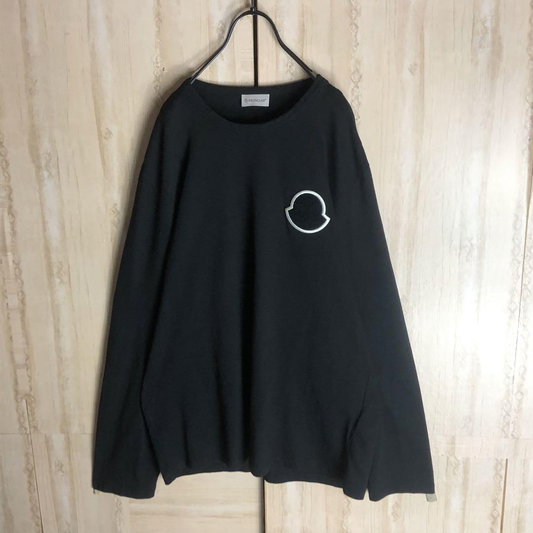 MONCLER モンクレール ロングtシャツ ビックワッペン パイル刺繍ロゴ付き