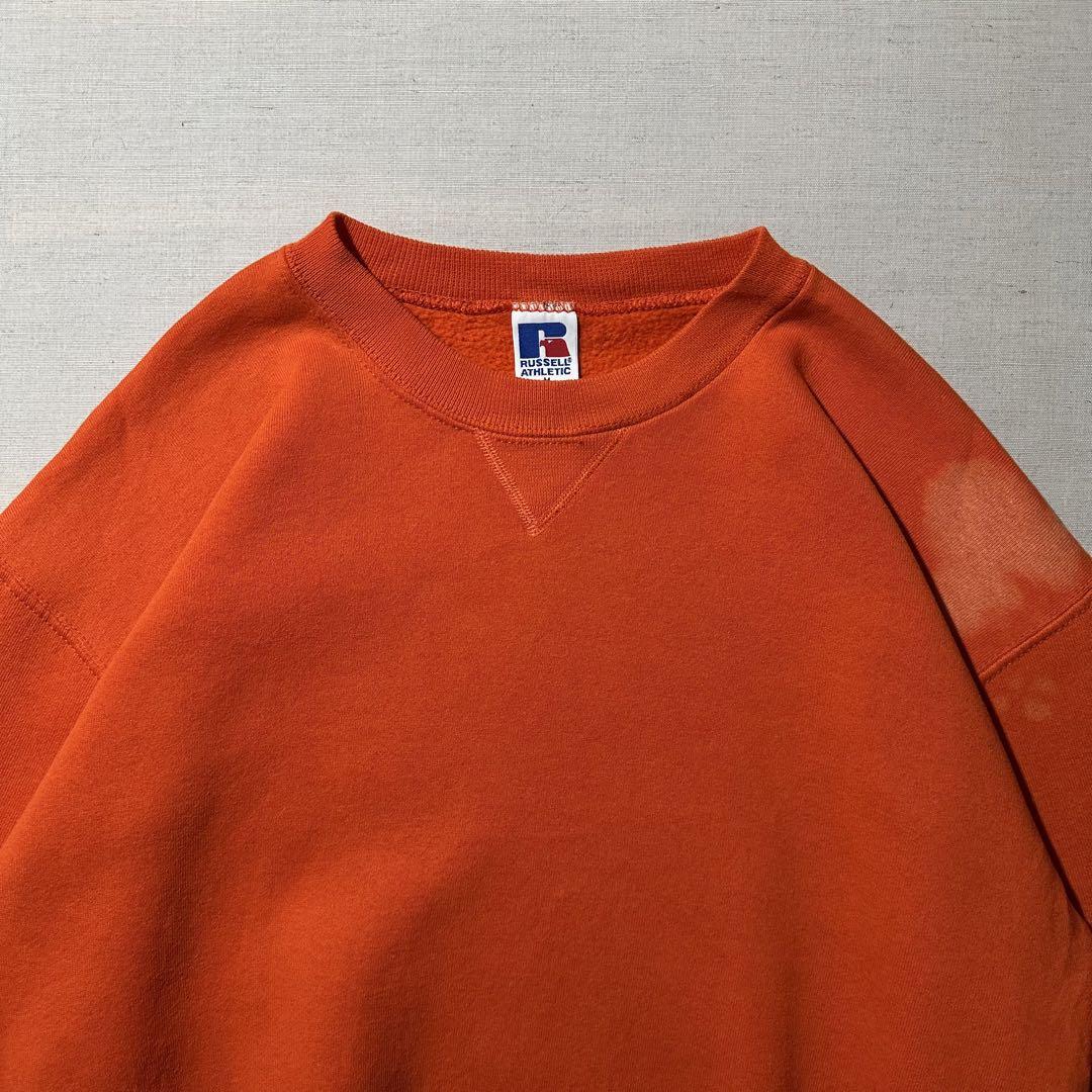 90s USA Russell ラッセル スウェット オレンジ XL