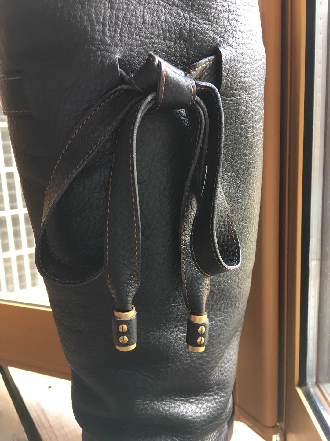 になります お買い得 定価126000円 96VGO-m55564843309 クロエリボンブーツ センチくら