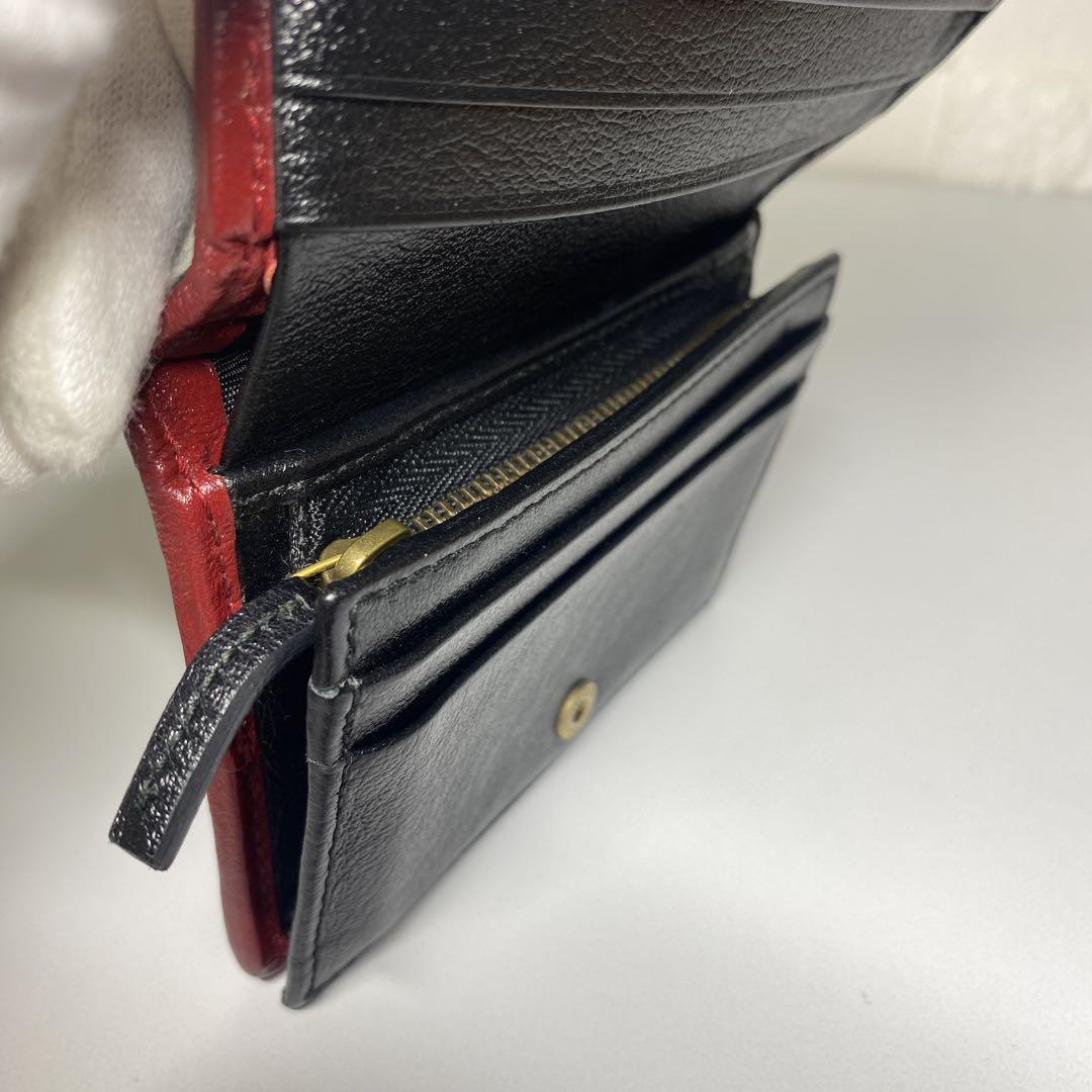 極美 GUCCI キルティング レザー GG マーモント ミニ ウォレット 財布