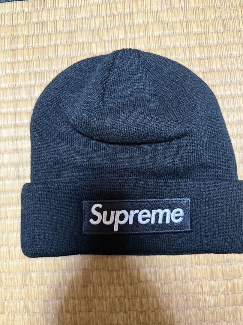 Supreme 黒 ニット帽