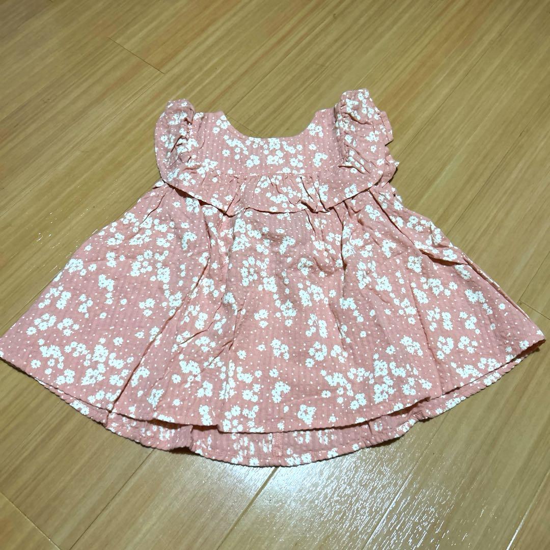 ネクスト ノースリーブチュニック ピンク×花柄 104cm - メルカリ