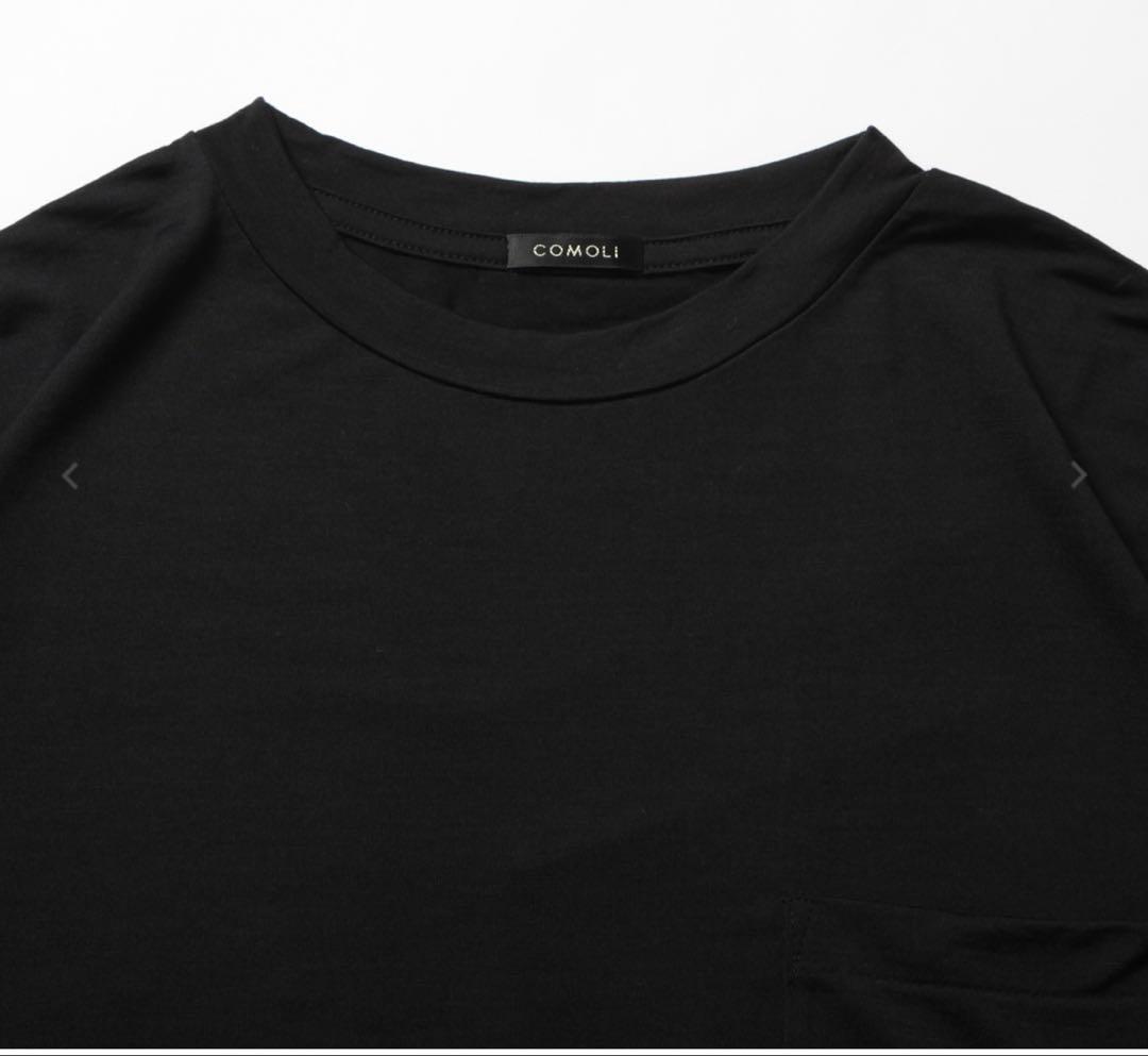 COMOLI コモリ ウール天竺Tシャツ ネイビー 3 タグ付き COMOLI コモリ ウール天竺Tシャツ ネイビー 3 タグ付き