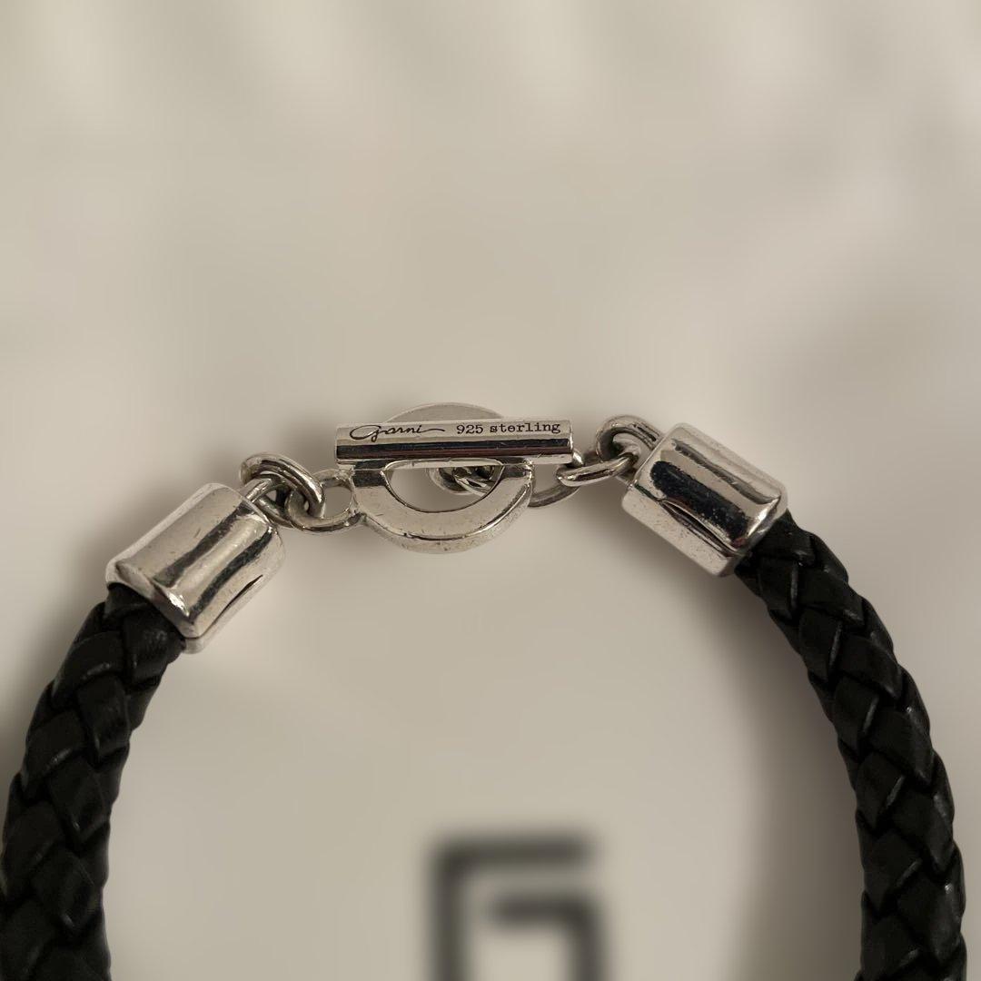 GARNI ブラックレザーブレスレット GARNI ブラックレザーブレスレット ガルニ シルバー - メルカリ