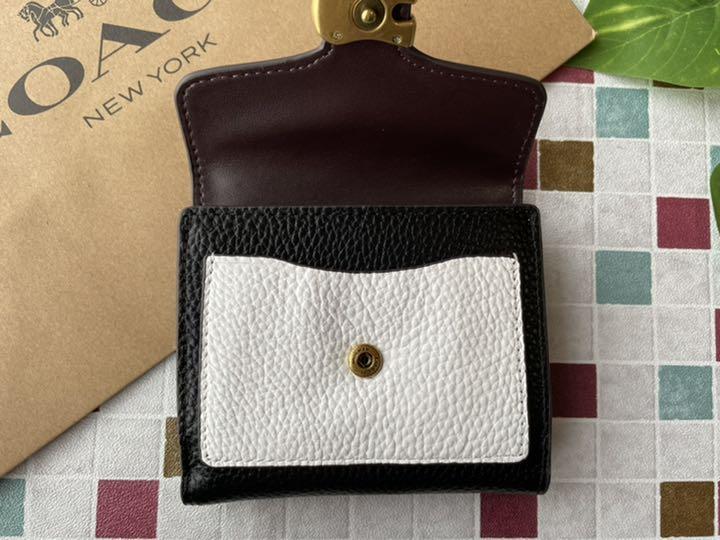 安い定番 新品未使用 白 ブラウン 茶色 小銭入れ TCMgK-m55577309379 COACH コーチ 折り財布 黒 得価通販