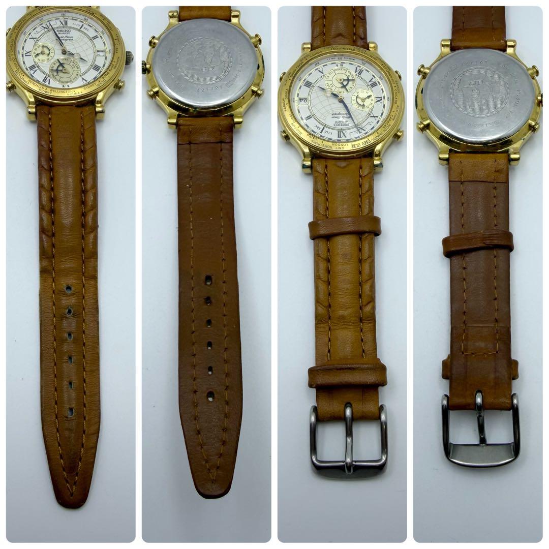 SEIKO セイコー ワールドタイマー クロノグラフ ゴールドカラー 不動