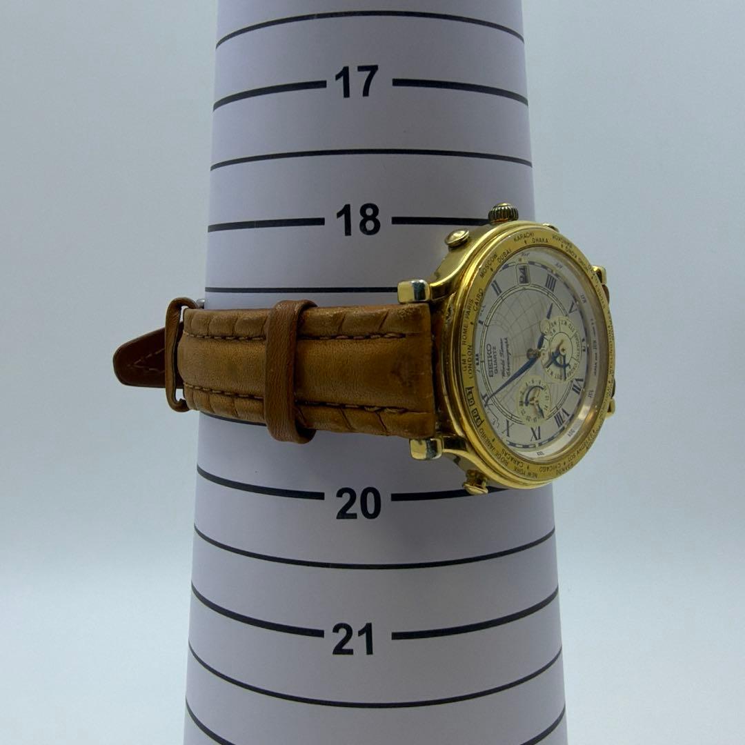 SEIKO セイコー ワールドタイマー クロノグラフ ゴールドカラー 不動