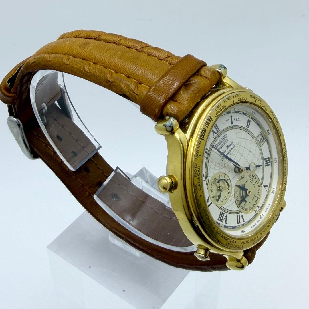 SEIKO セイコー ワールドタイマー クロノグラフ ゴールドカラー 不動