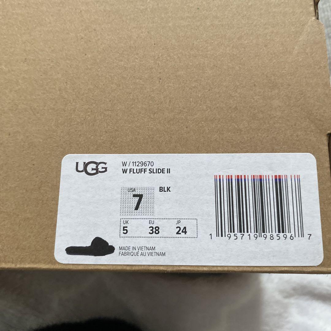 UGG W FLUFF SLIDE Ⅱ サンダル ブラック