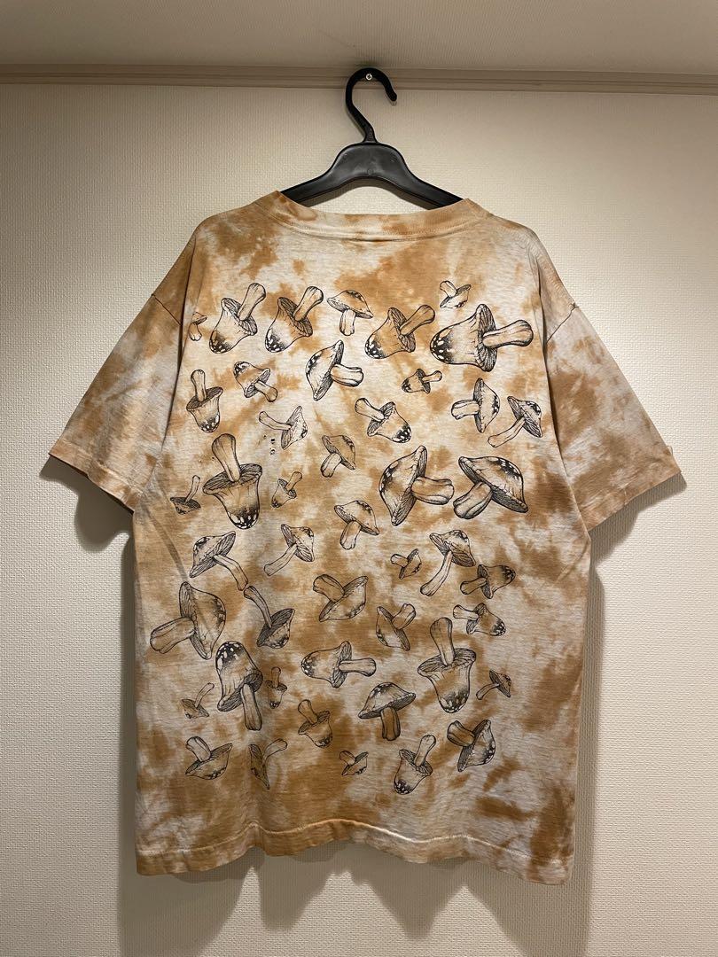 90s USA製 マジックマッシュルーム キノコ 総柄 ビンテージ Tシャツ