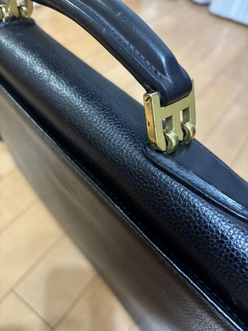 Bally ブラックレザー ビジネスバッグ