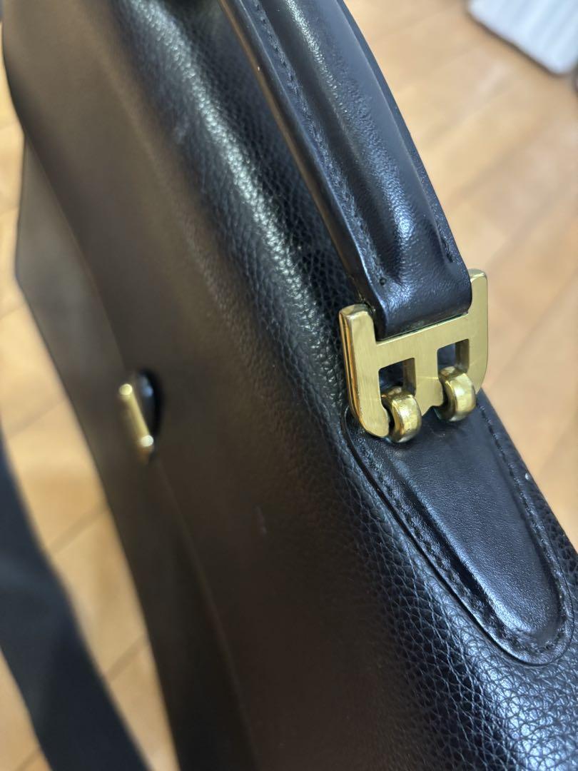 Bally ブラックレザー ビジネスバッグ