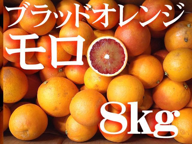 【送料無料　色うすめ】愛媛産　ブラッドオレンジ　モロ　中～小玉　約8ｋｇ
