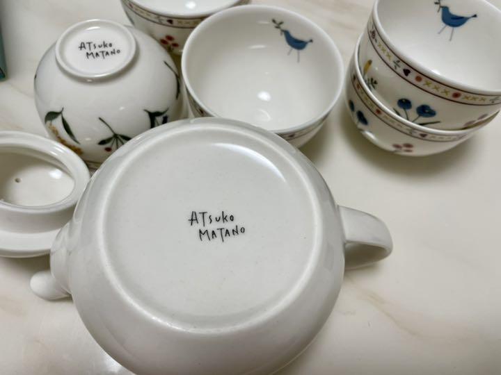 MATANO ATSUKO マタノアツコ 青い鳥 湯呑み ポット茶器 セット