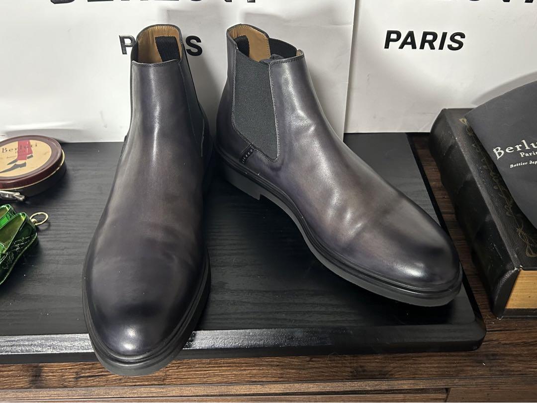 ほぼ新品 Berlutiクラシック カプリ サイドゴアブーツ 9.5