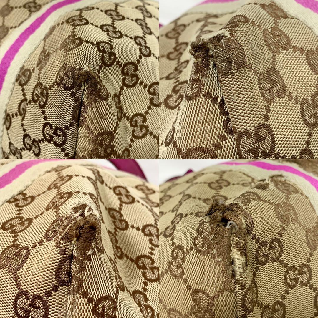 良品✨ グッチ ggキャンバス トートバッグ 肩掛け レザー チャーム付 ピンク 良品✨ グッチ ggキャンバス トートバッグ 肩掛け レザー チャーム付 ピンク