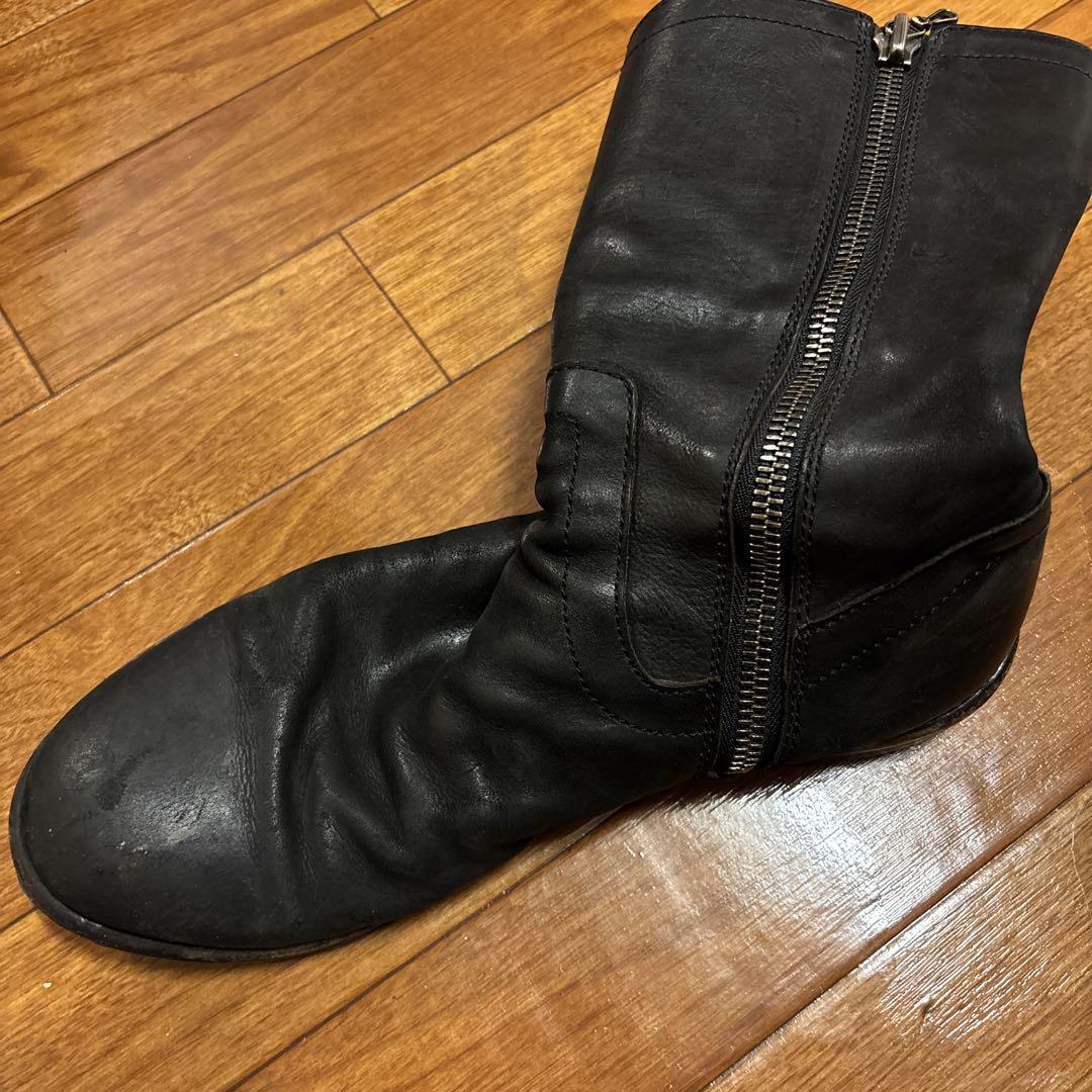 ユリウス　レザー ジッパーブーツ