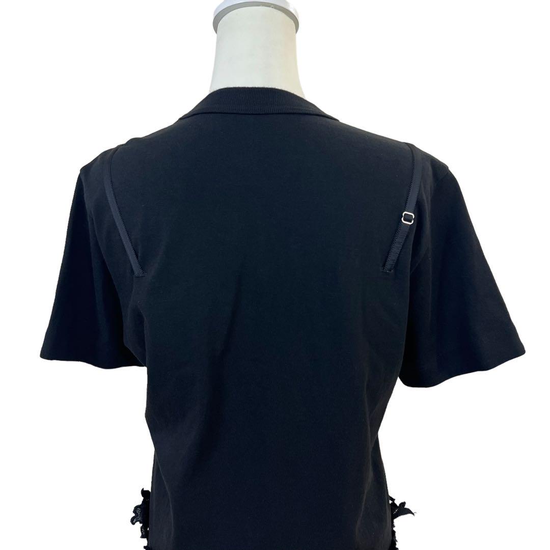 美品♡sacai コットンジャージーレースTシャツ　レイヤード　黒