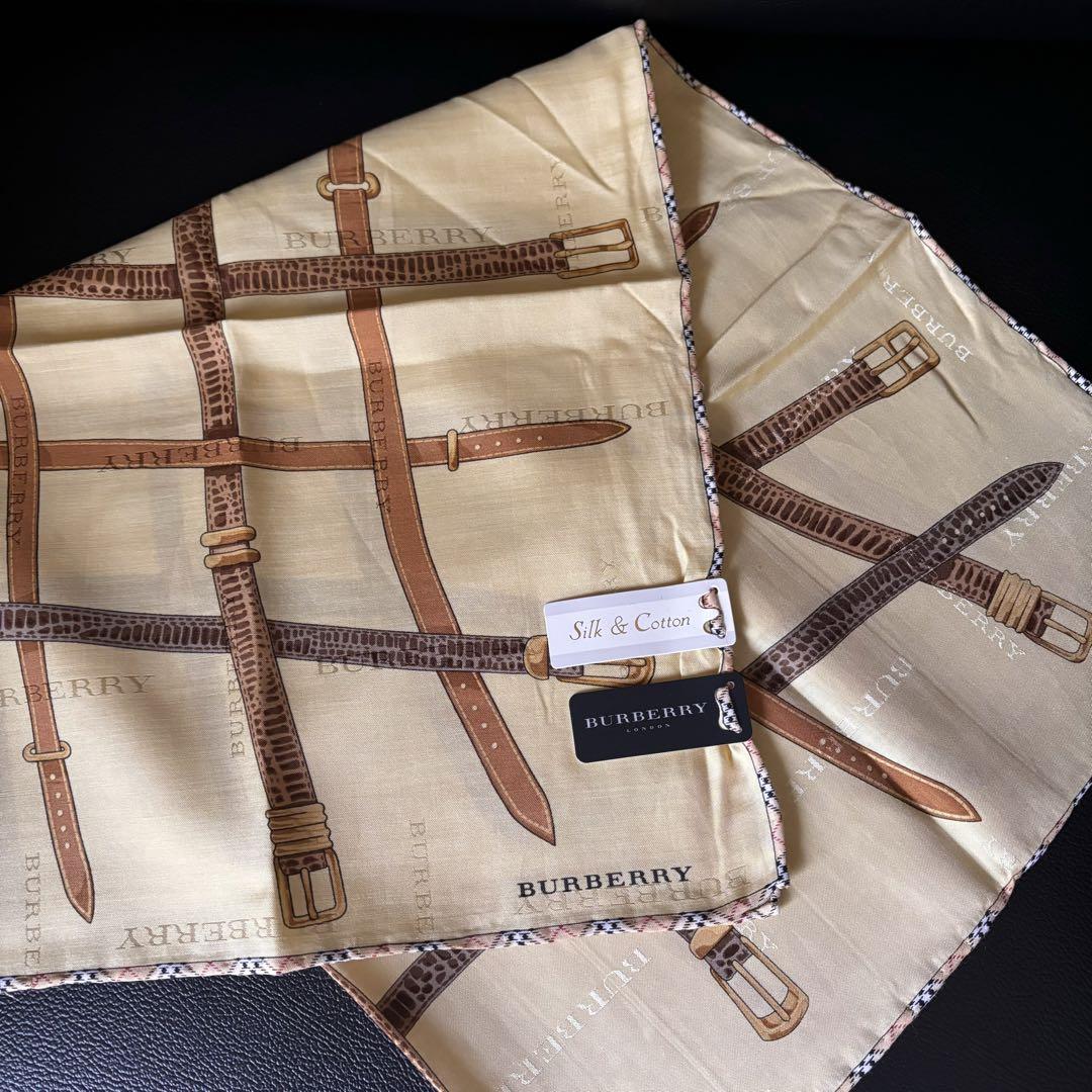 新品未使用BURBERRYシルク混スカーフ ベルト柄ノバチェック
