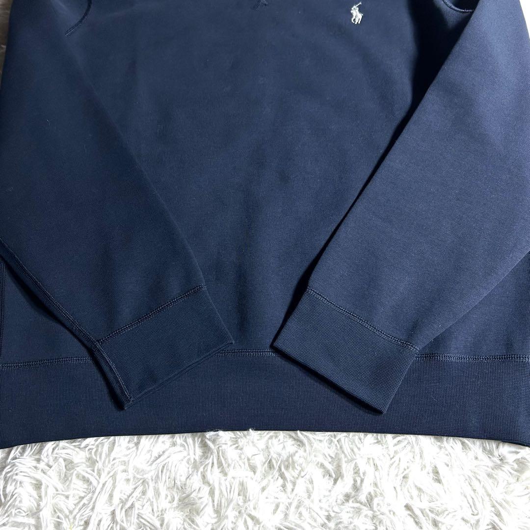美品 ポロラルフローレン 現行QRタグ スエット ロング クルーネック ネイビー