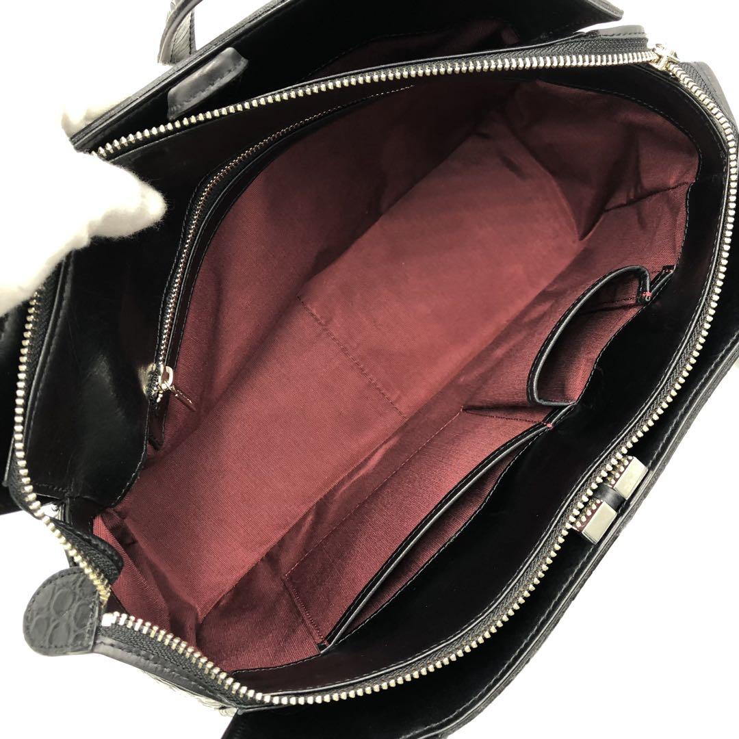 KO11-97］未使用品 CROIX ROYAL 黒 ハンドバッグ レザー バッグ