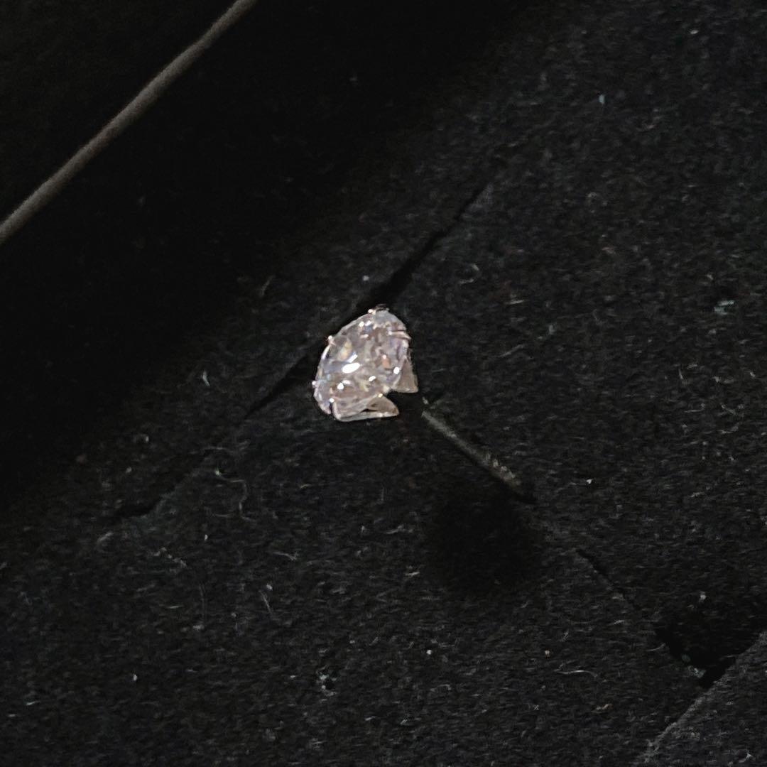 pt900 大粒 ラウンドカット ピアス 片耳用