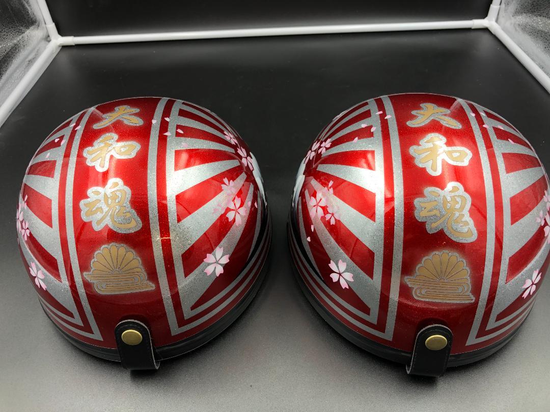 コルク半　カスタム　富士日章　3つボタン　キャンディレッド　ラメ　桜　セット