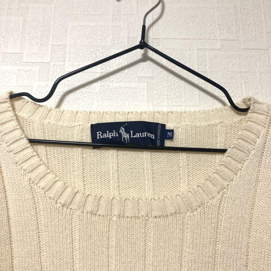 RalphLauren 刺繍ロゴ 半袖ニット レディースM