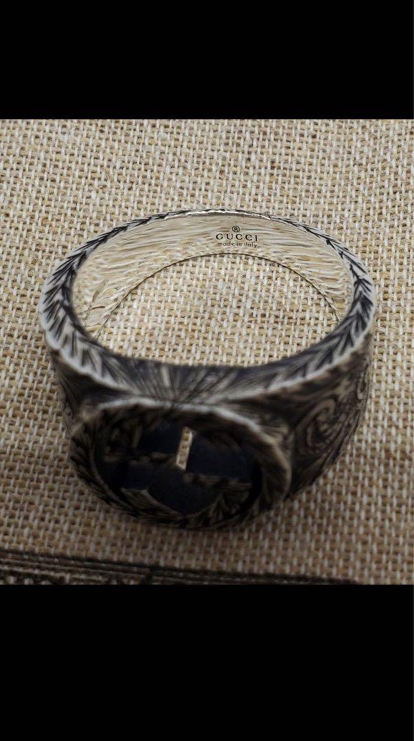 【レアサイズ現行美品】GUCCIインターロッキングG ワイド 燻加工