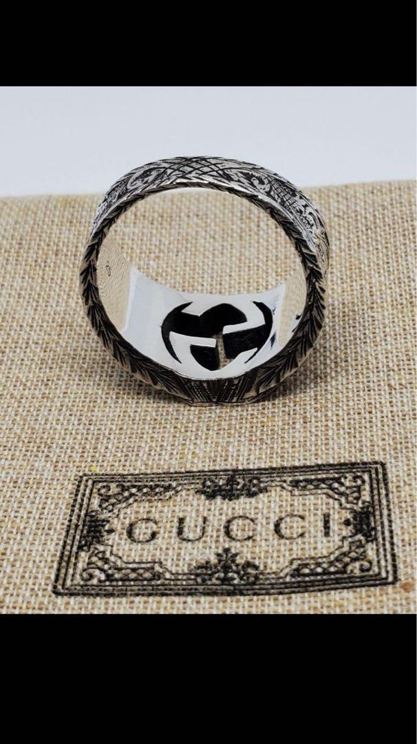 【レアサイズ現行美品】GUCCIインターロッキングG ワイド 燻加工