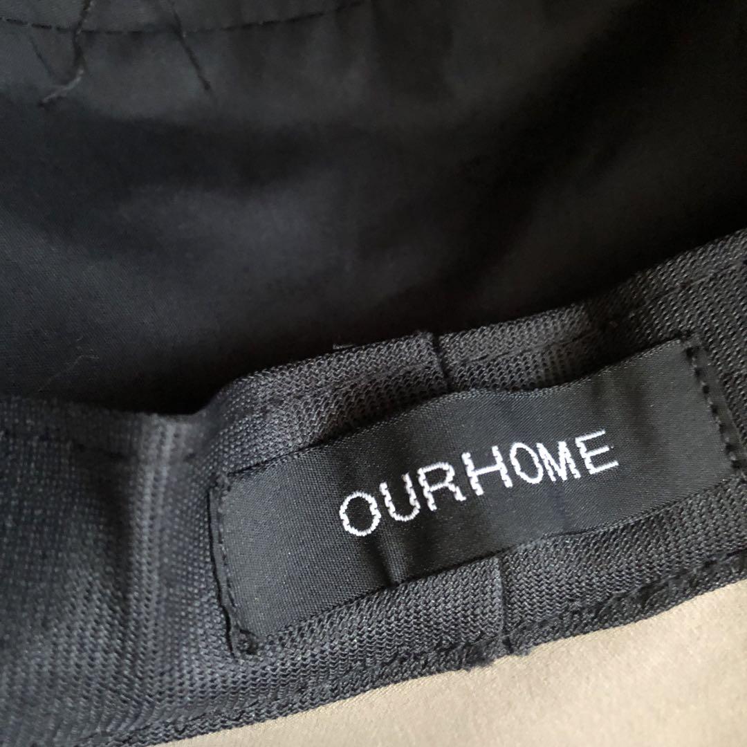 OURHOME つば広ハット カーキベージュ